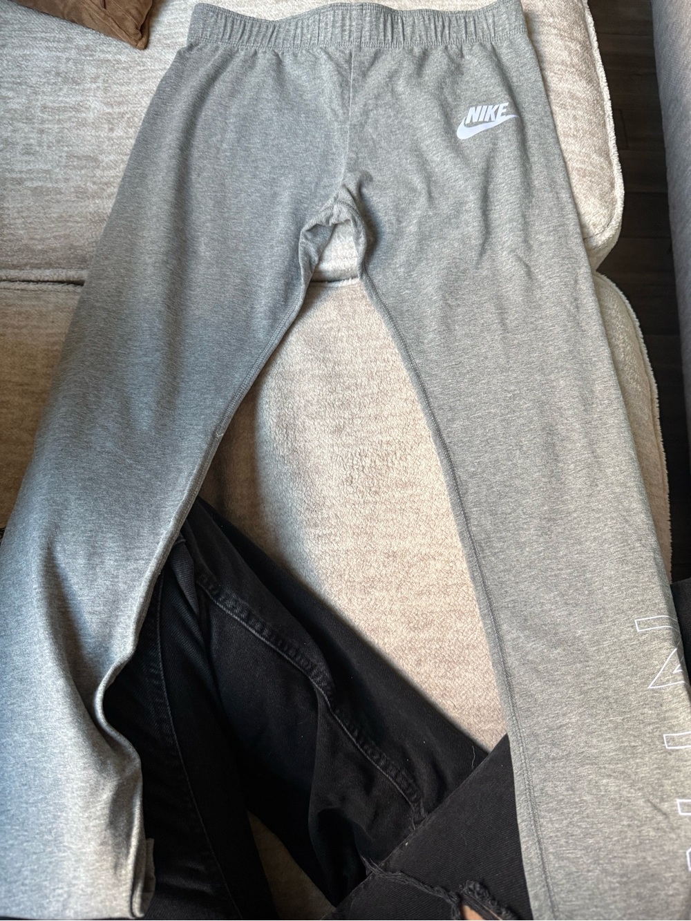 Nike Gray Kids Sweatpants with White Logo